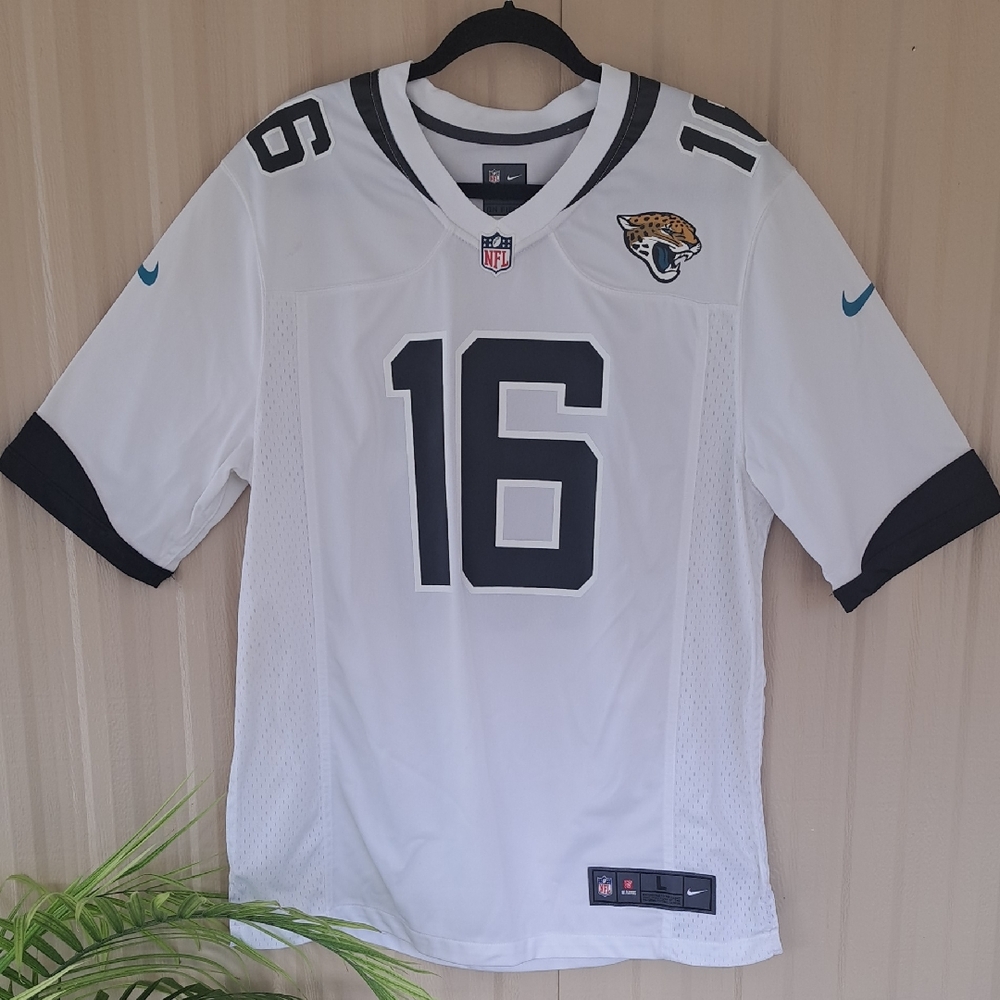 NFL On Field White and Black Jacksonville Panters #16 Jersey.  Size Large.